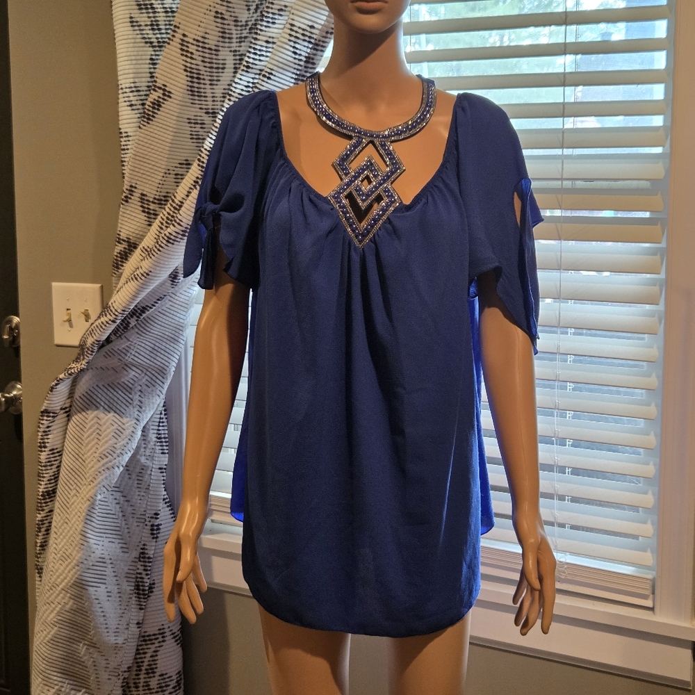 Banabee Off The Shoulder Rhinestone Top 1XL